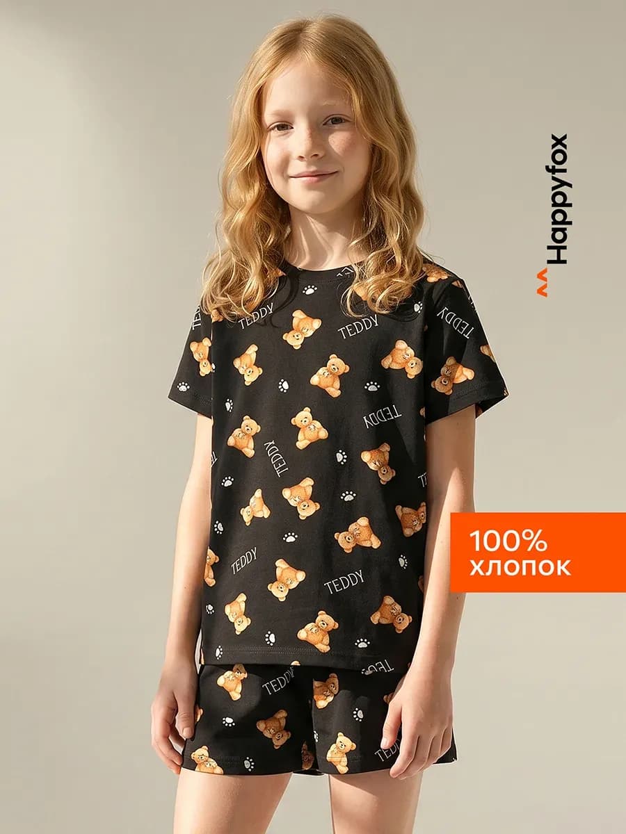 Пижама с шортами детская хлопковая