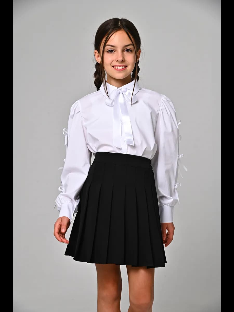 Блузка рубашка школьная с бантиками