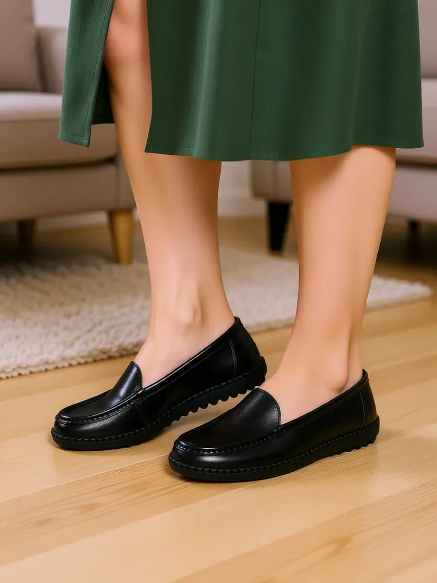 Мокасины из натуральной кожи для школы и офиса