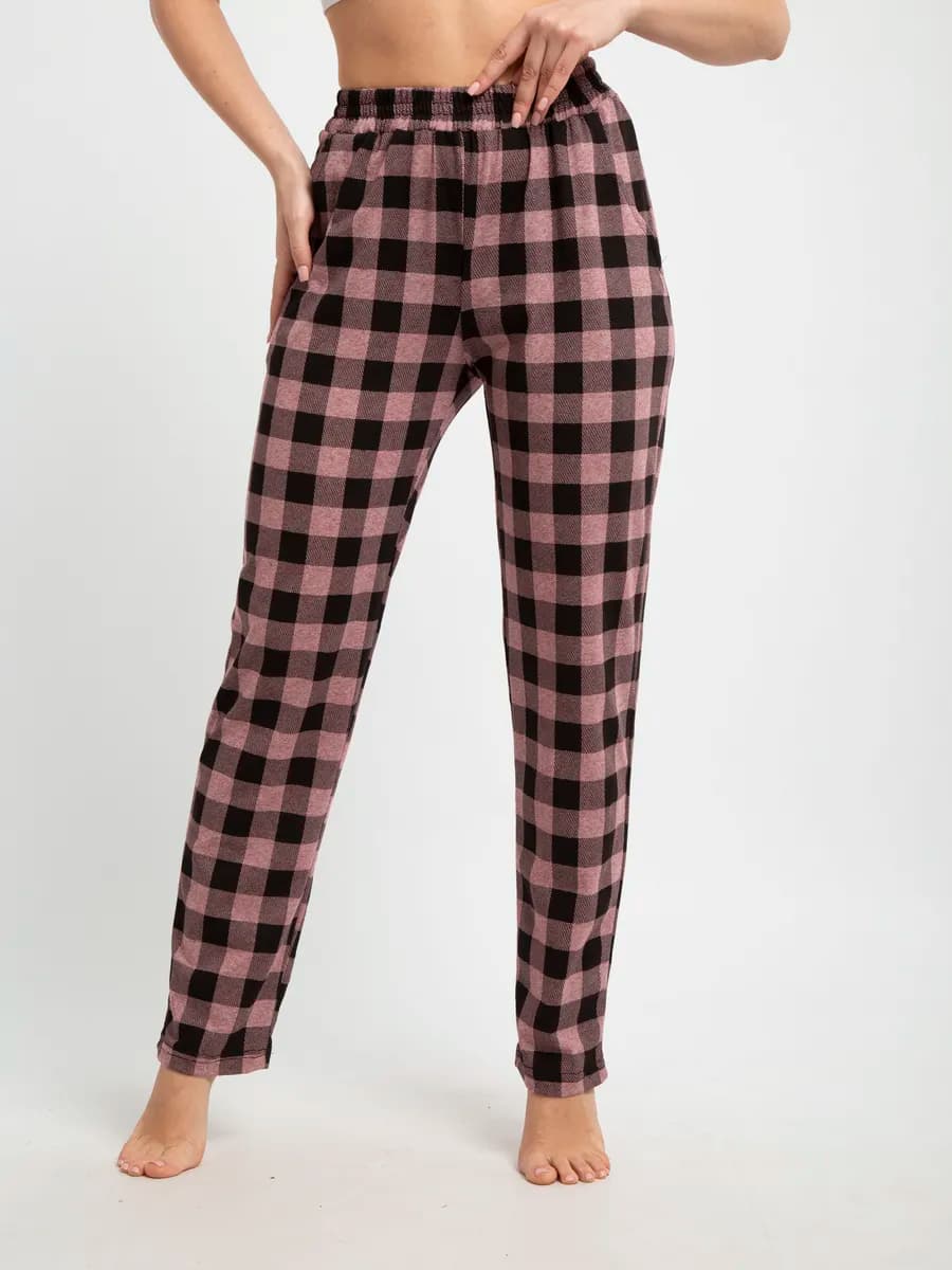 Брюки домашние пижамные в клетку джоггеры