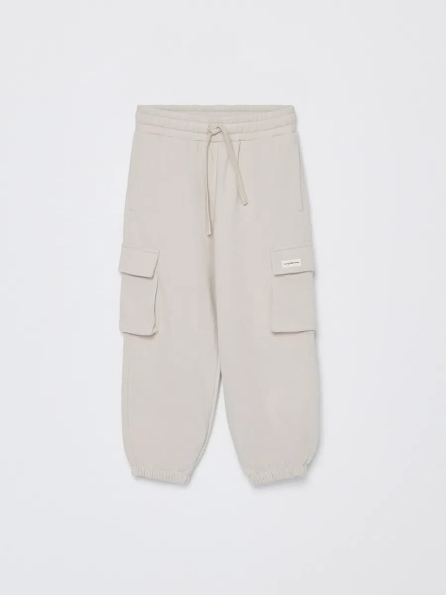 Брюки джоггеры карго трикотажные на резинке - фото 1