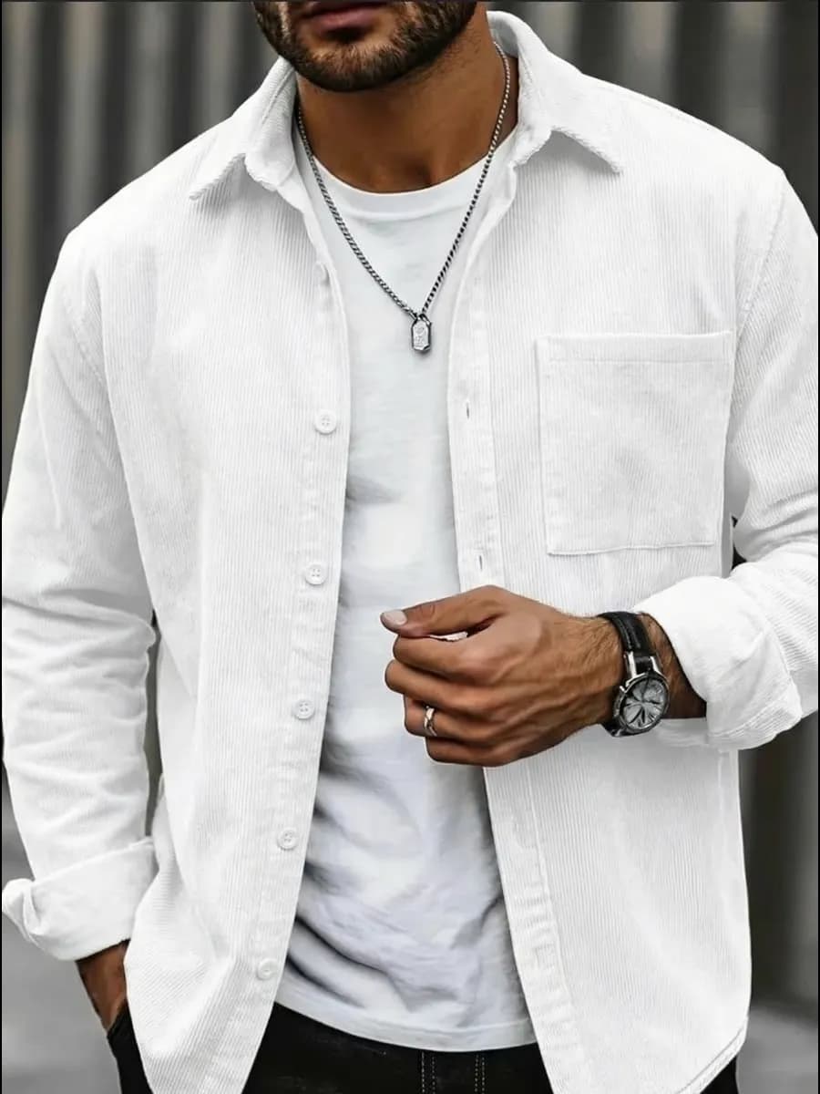 Рубашка вельветовая оверсайз с длинным рукавом