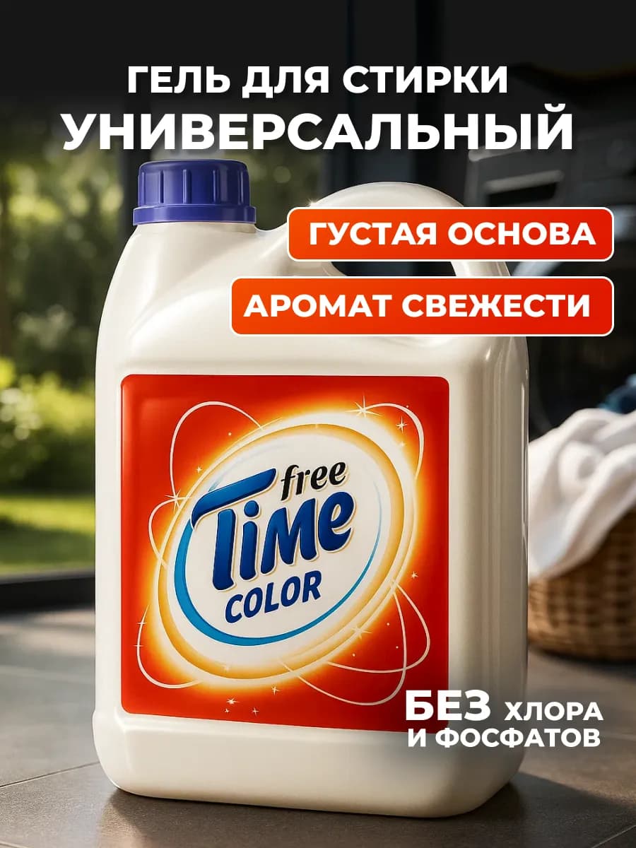 Гель для стирки универсальный Фри Тайм для цветного белья
