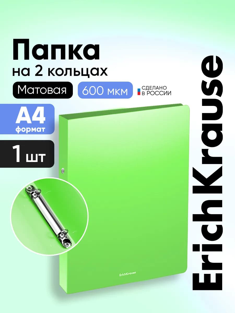 Папка с кольцами А4 для офиса пластиковая, 1 штука