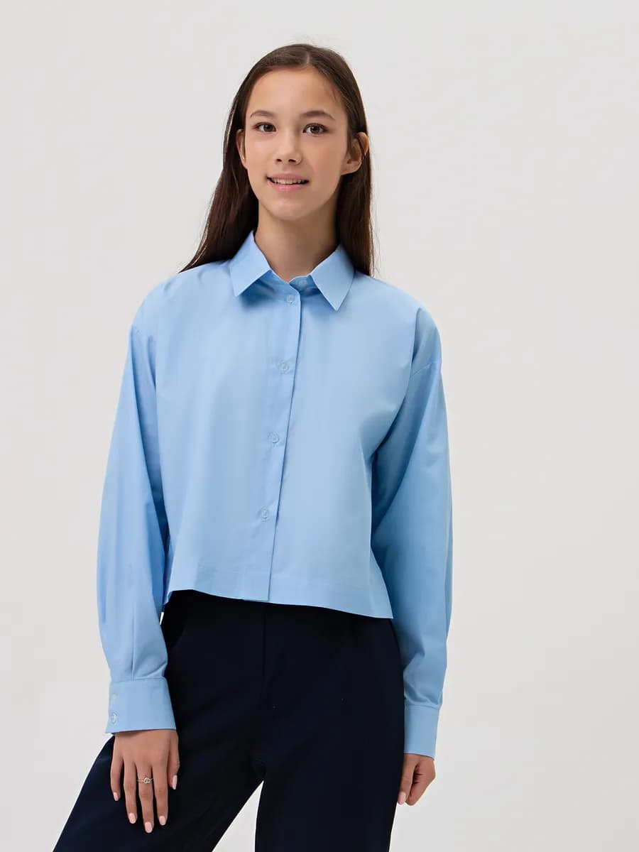 Короткая рубашка оверсайз для подростка