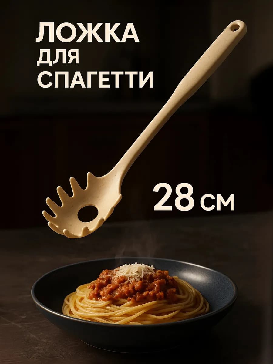 Ложка гарнирная, для спагетти, 28 см