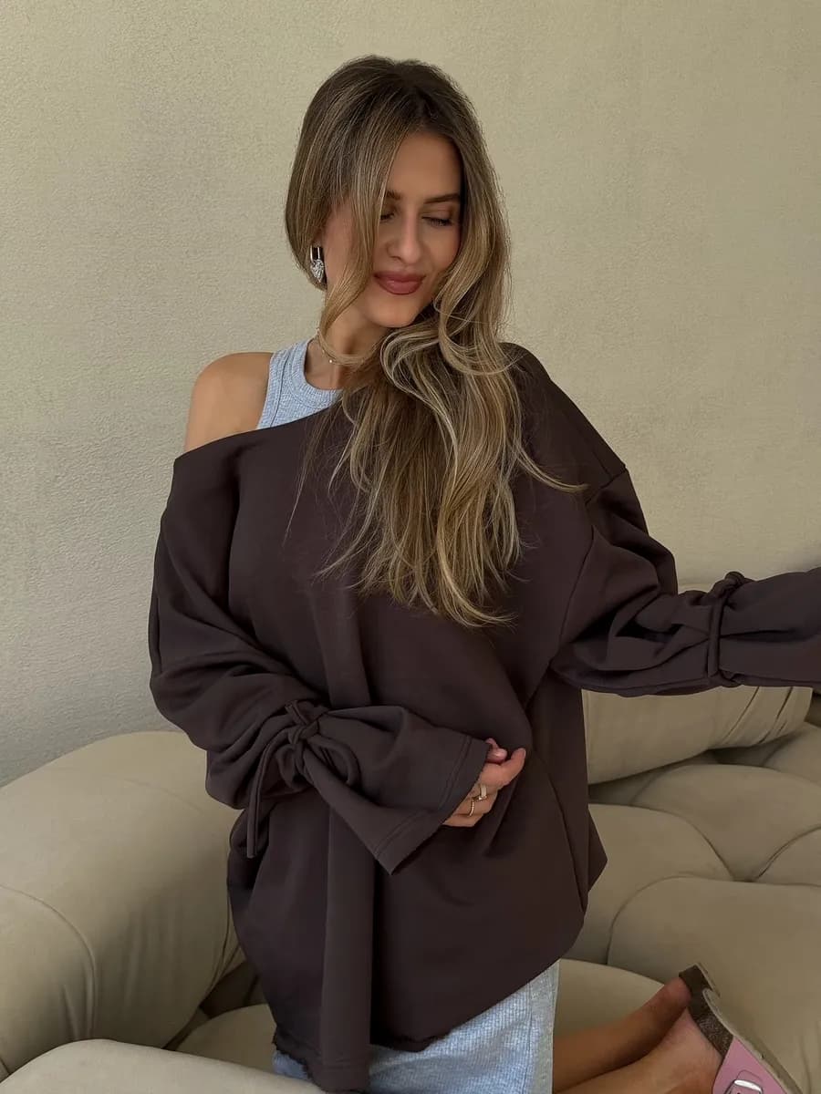 Свитшот оверсайз без начеса - фото 1