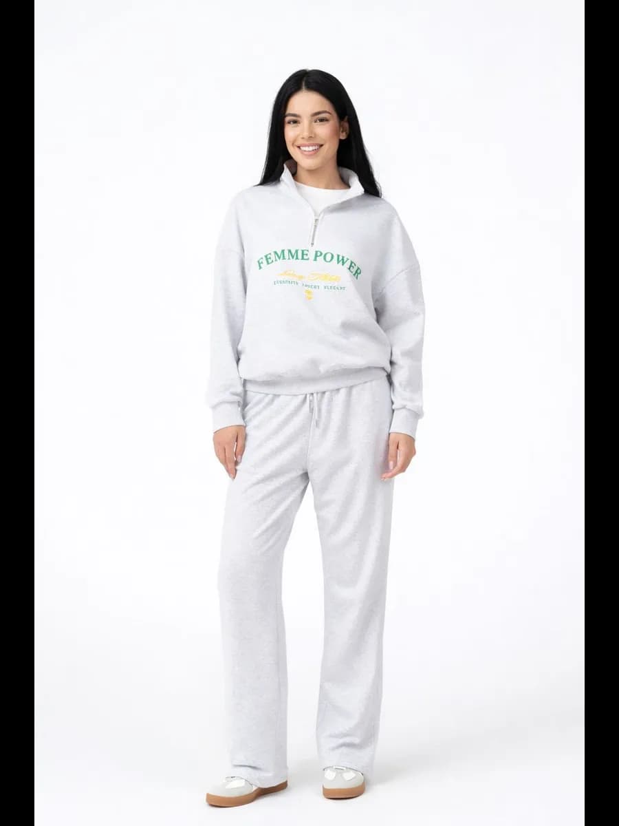 Спортивный костюм без начеса на молнии - фото 1