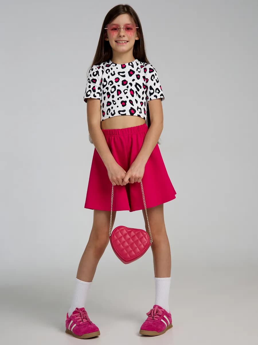 Костюм летний с топом и шортами-юбкой