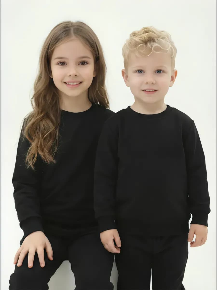 Свитшот детский худи без капюшона без начеса