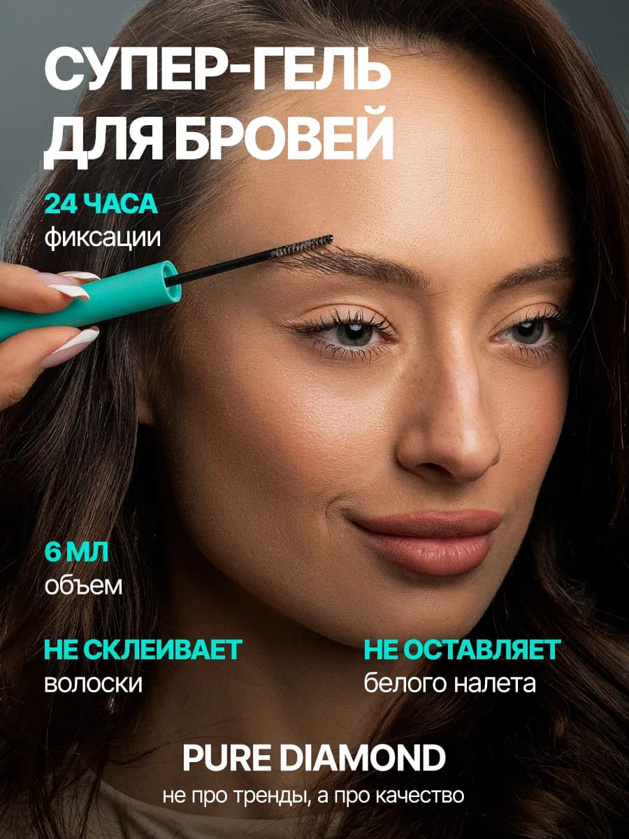 Гель для бровей фиксирующий стойкий прозрачный