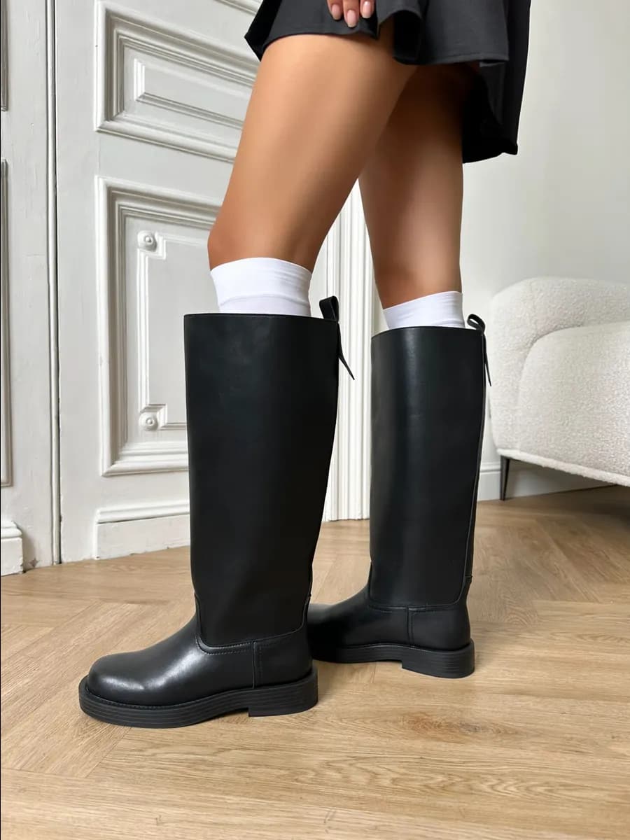 Сапоги трубы демисезонные натуральная кожа