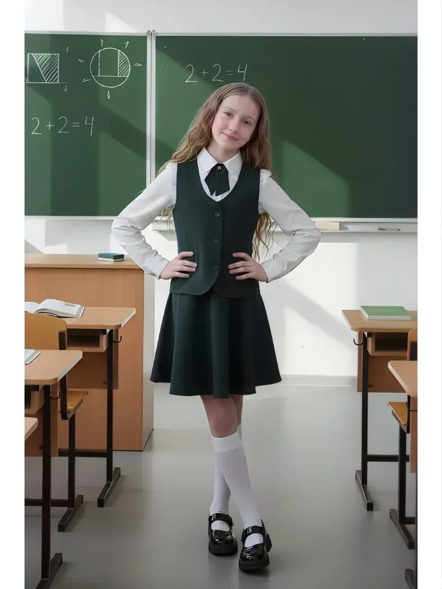 Жилет школьный зеленый