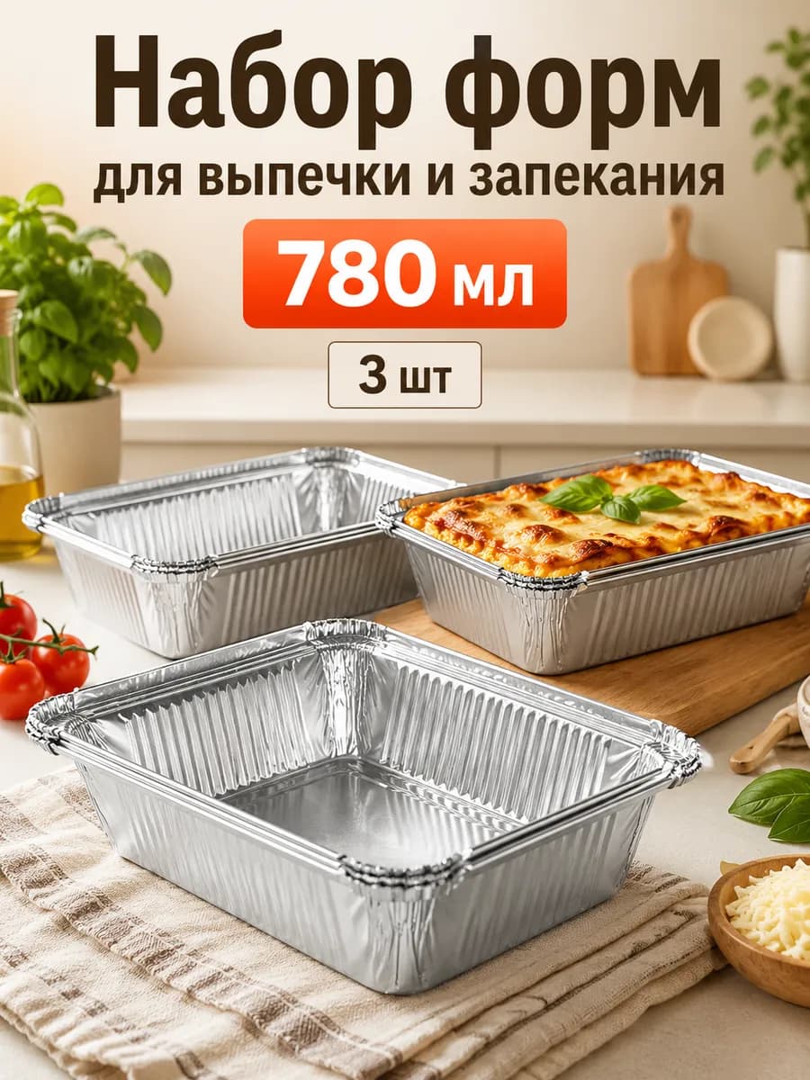 Набор форм для выпечки и запекания 3 шт, 780 мл