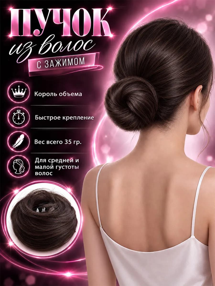 Накладной шиньон пучок