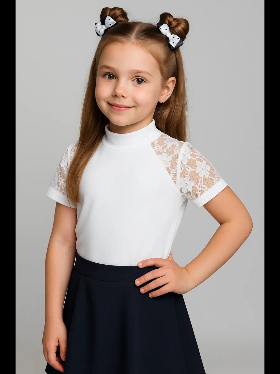 Блузка школьная с коротким рукавом