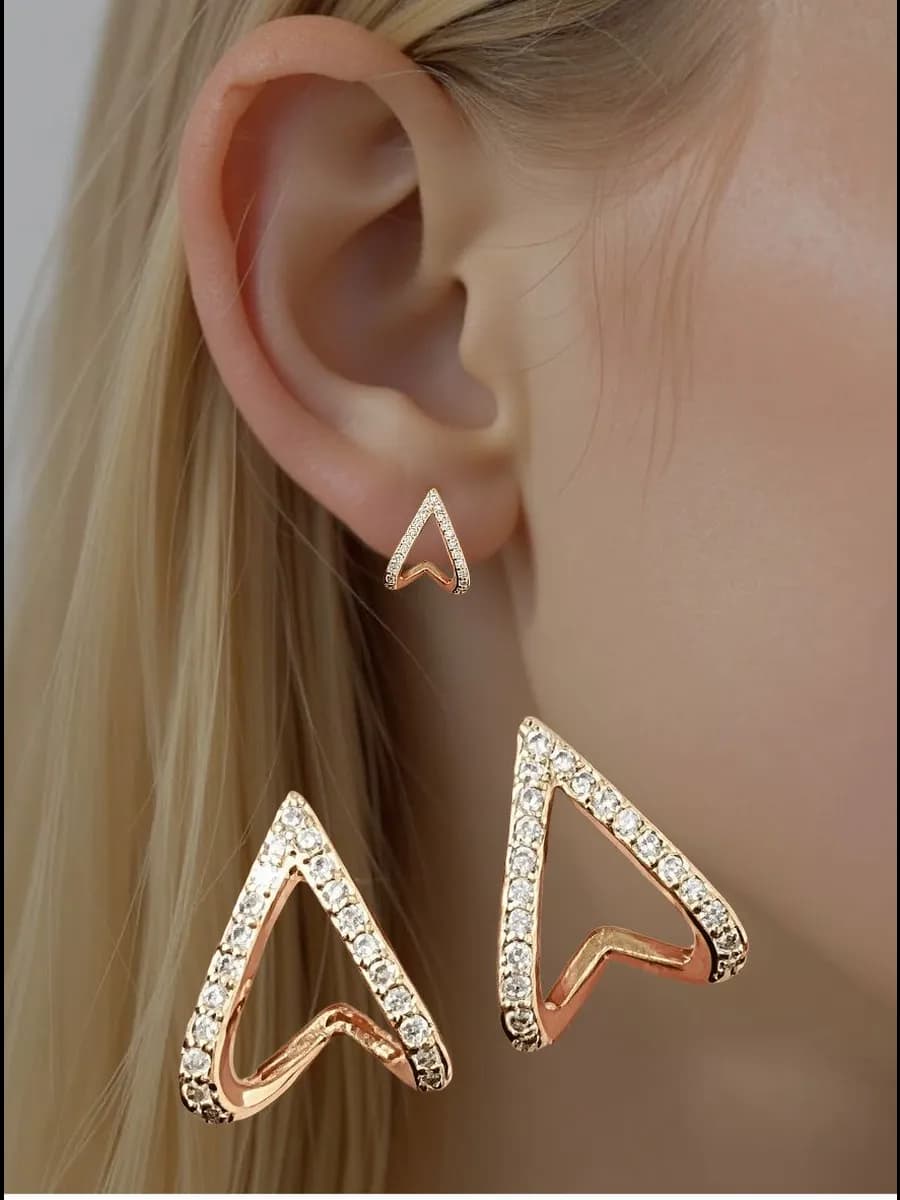 Серьги с камнем бижутерия геометрические