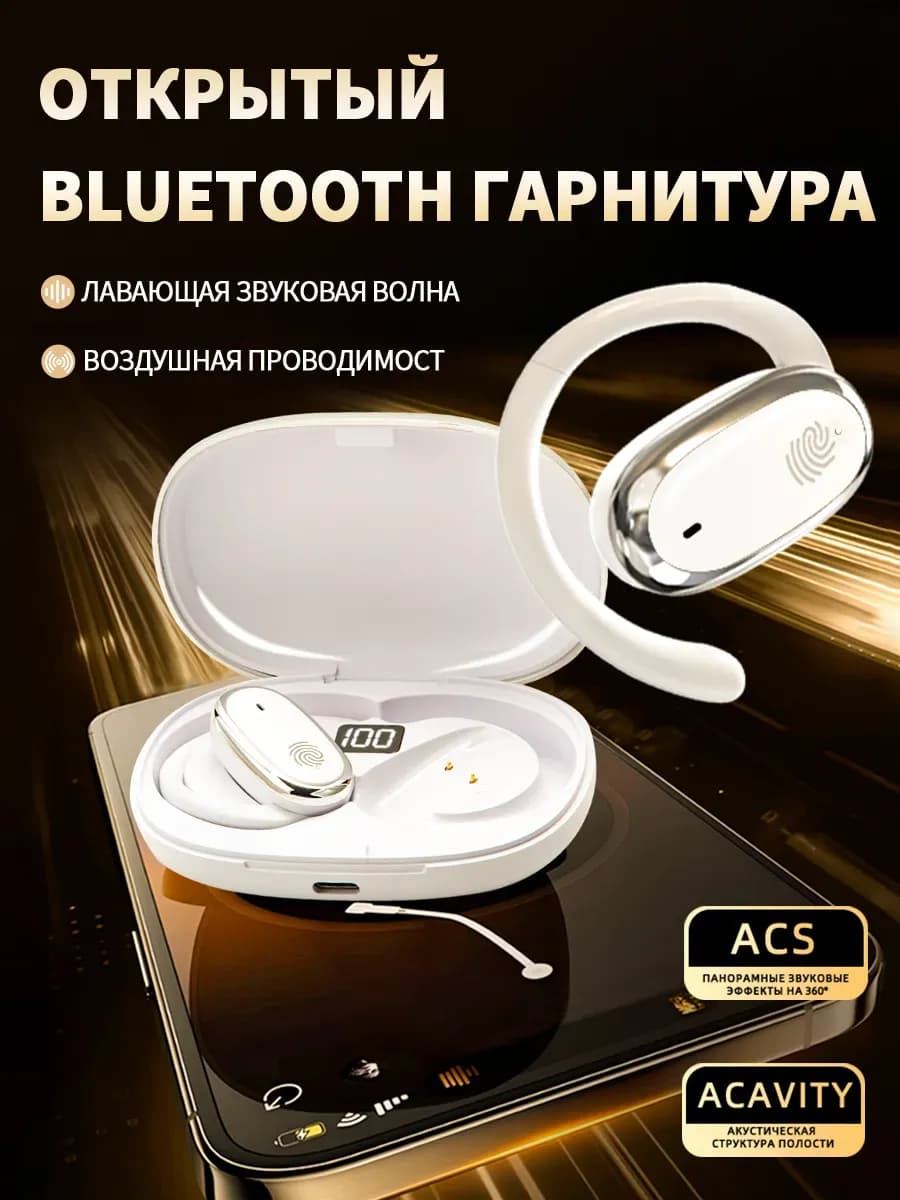 Наушники беспроводные блютуз спортивные с микрофоном