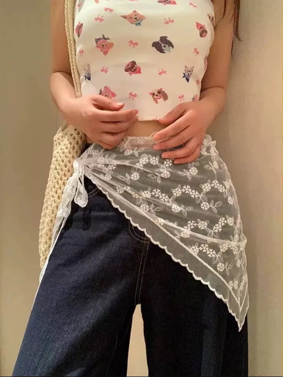 Платок на пояс на талию кружевной