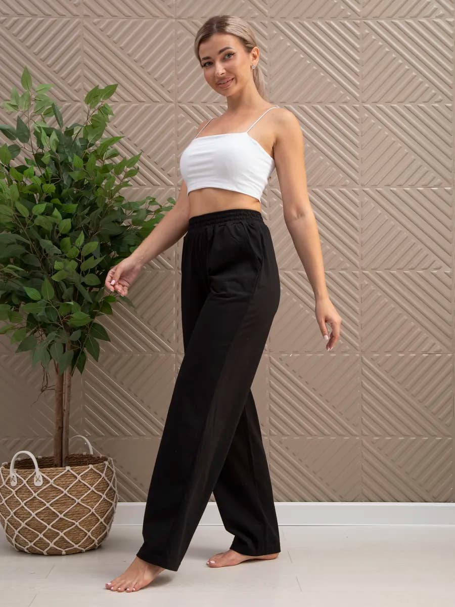 Брюки домашние на резинке летние хлопок