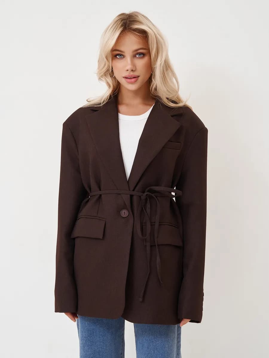 Пиджак с мужского плеча оверсайз удлиненный