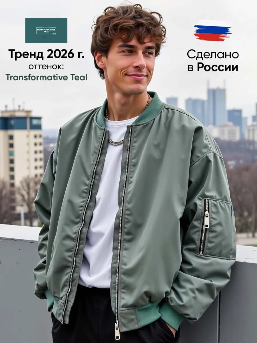 Бомбер куртка оверсайз утепленный демисезон