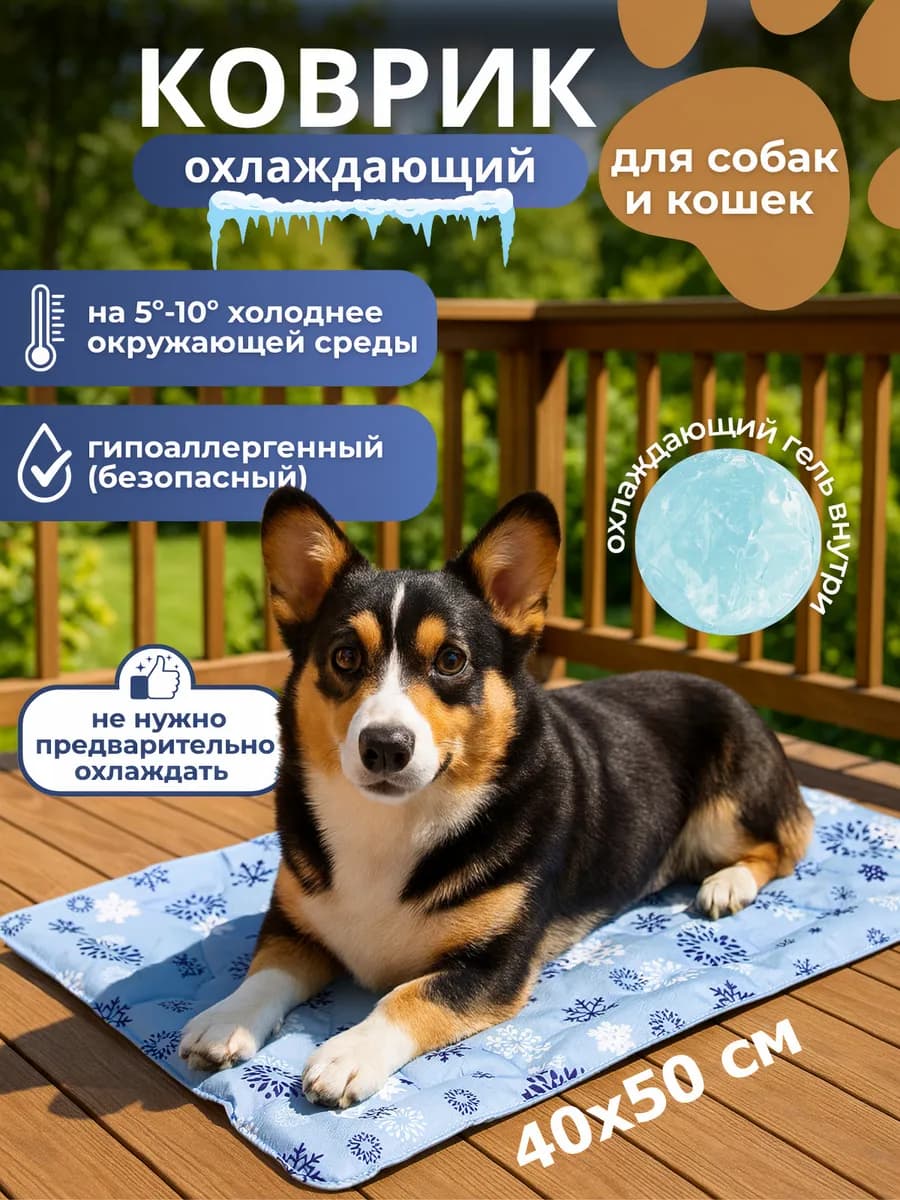 Охлаждающий коврик для собак и кошек, гелевый
