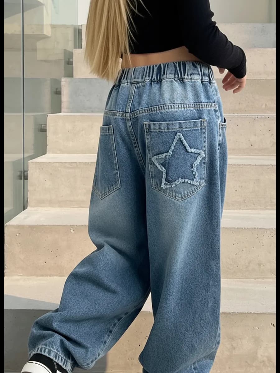 Джинсы для подростка со звездой