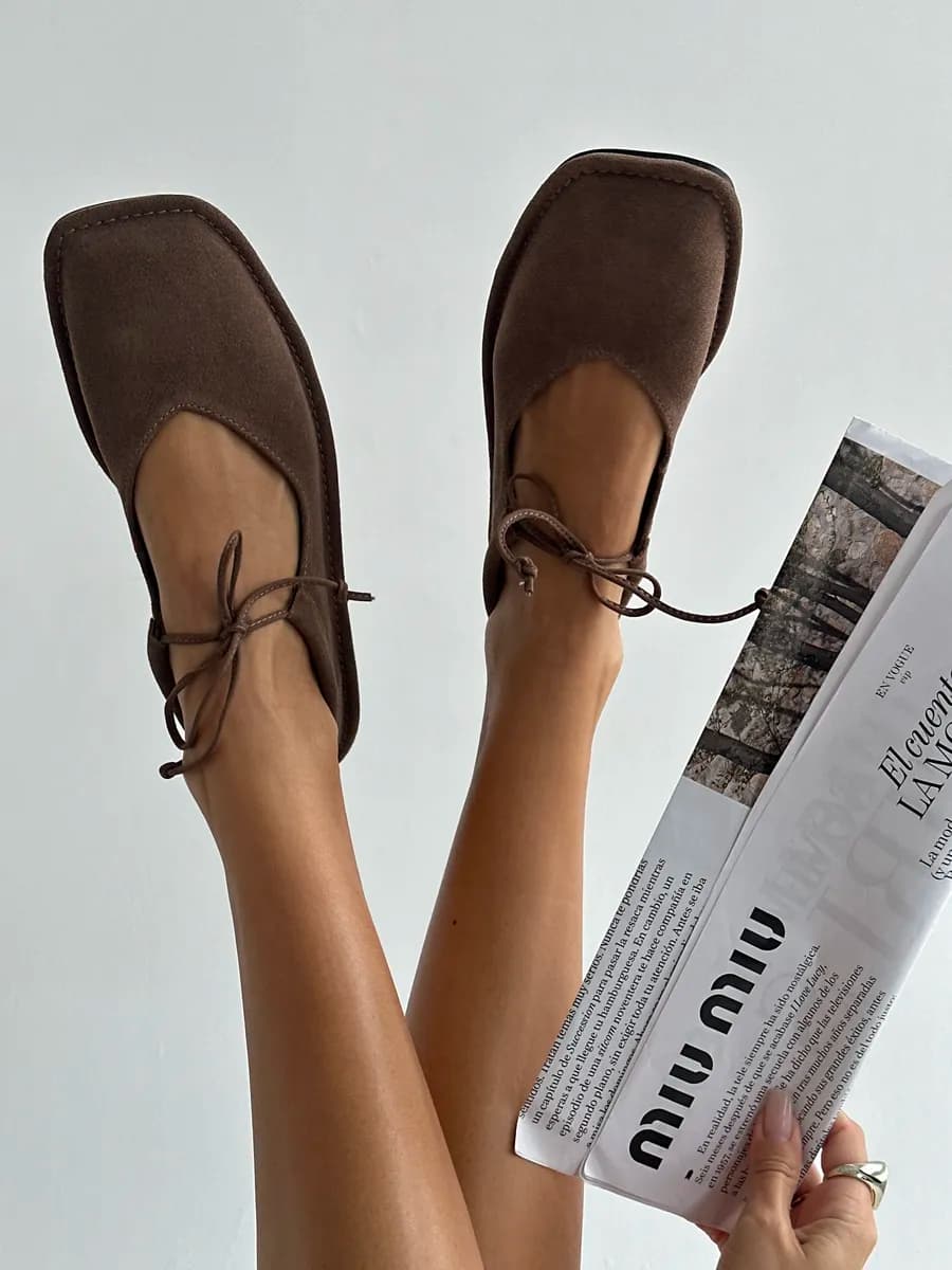 Балетки женские натуральная замша