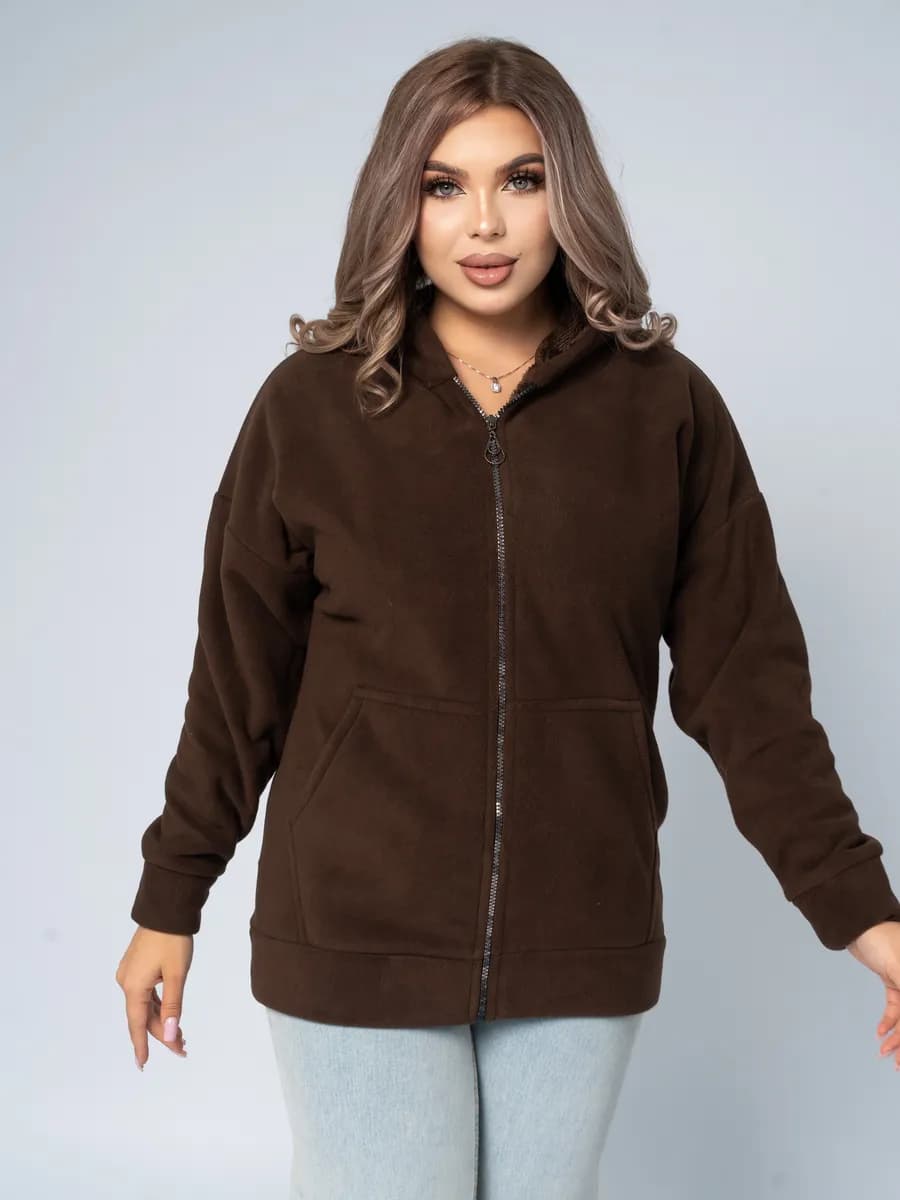 Толстовка флисовая на молнии с капюшоном