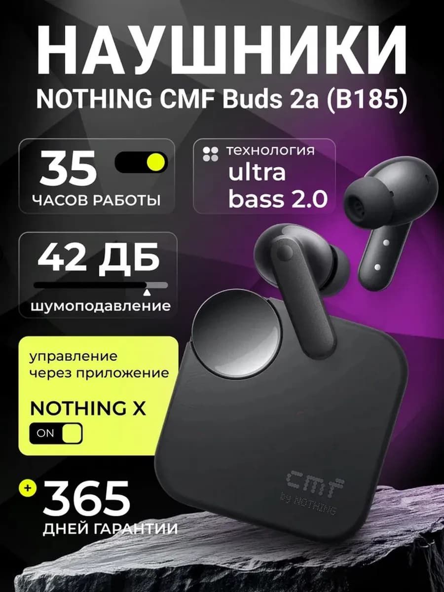 Беспроводные наушники CMF Buds 2a, Dark gray B185