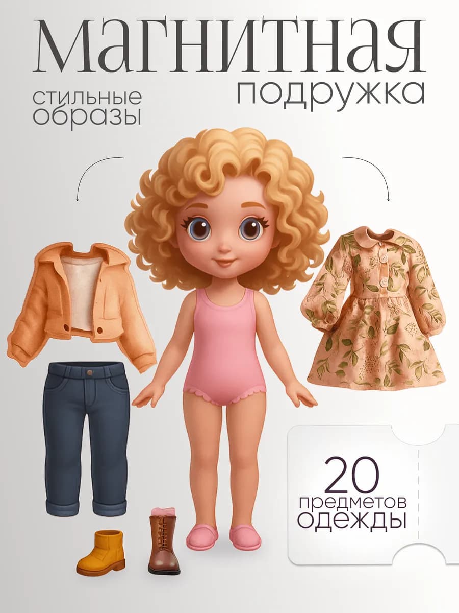Магнитная кукла с одеждой набор. Игрушка для девочек