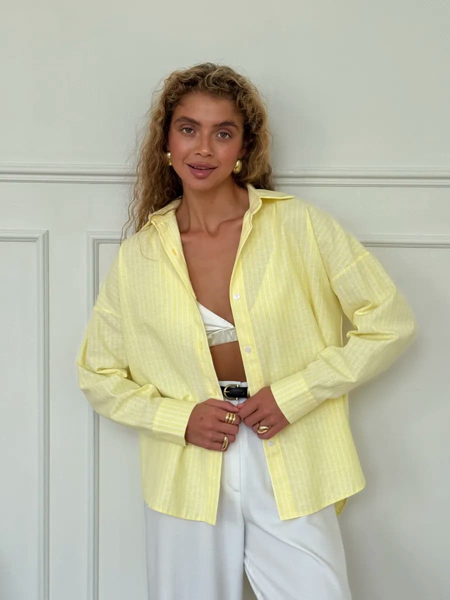 Рубашка оверсайз в полоску офисная