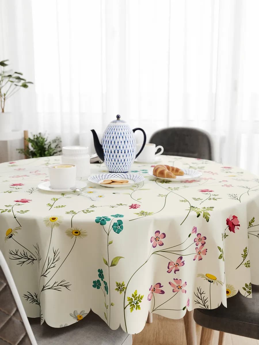 Скатерть 150х150 на стол круглая тканевая