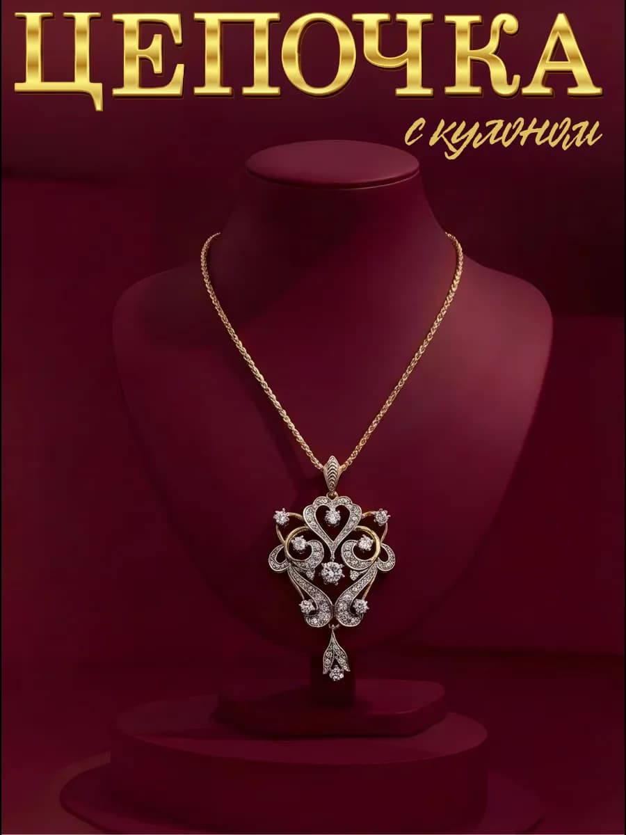 Цепочка на шею с кулоном - фото 1