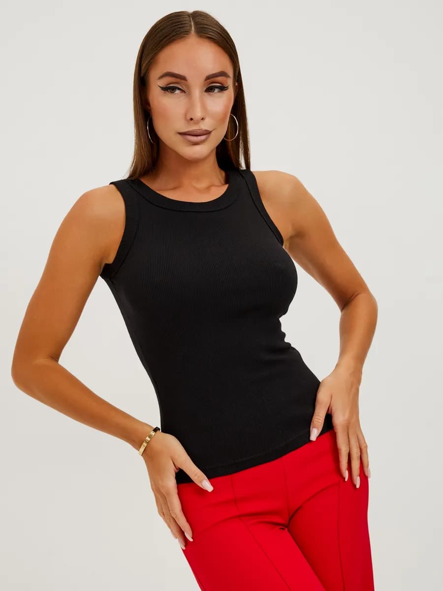 Майка в рубчик базовая