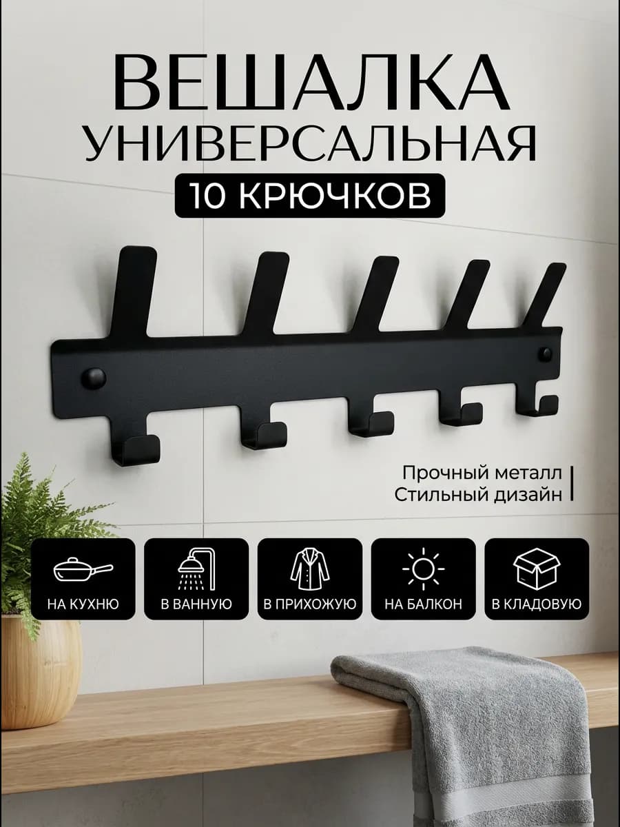 Вешалка настенная для одежды в прихожую в коридор