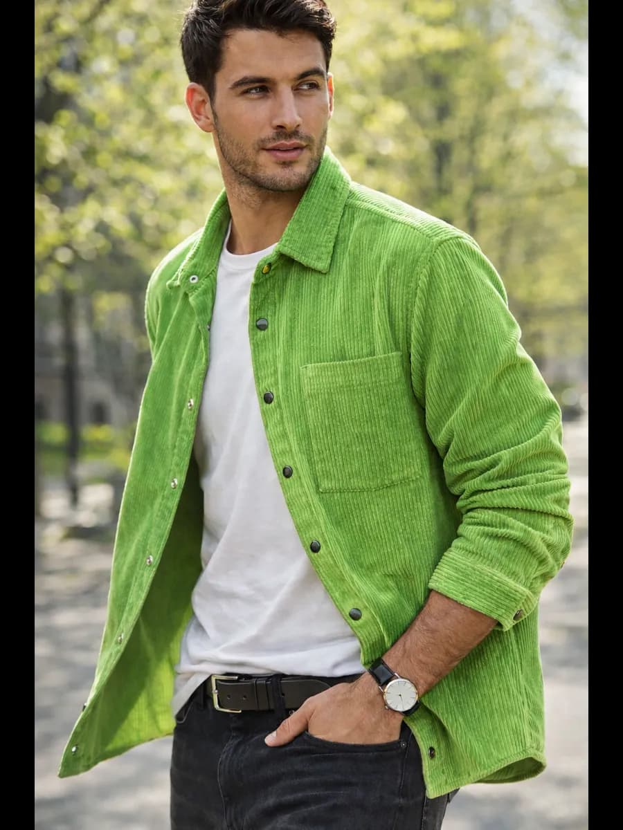 рубашка вельветовая на кнопках