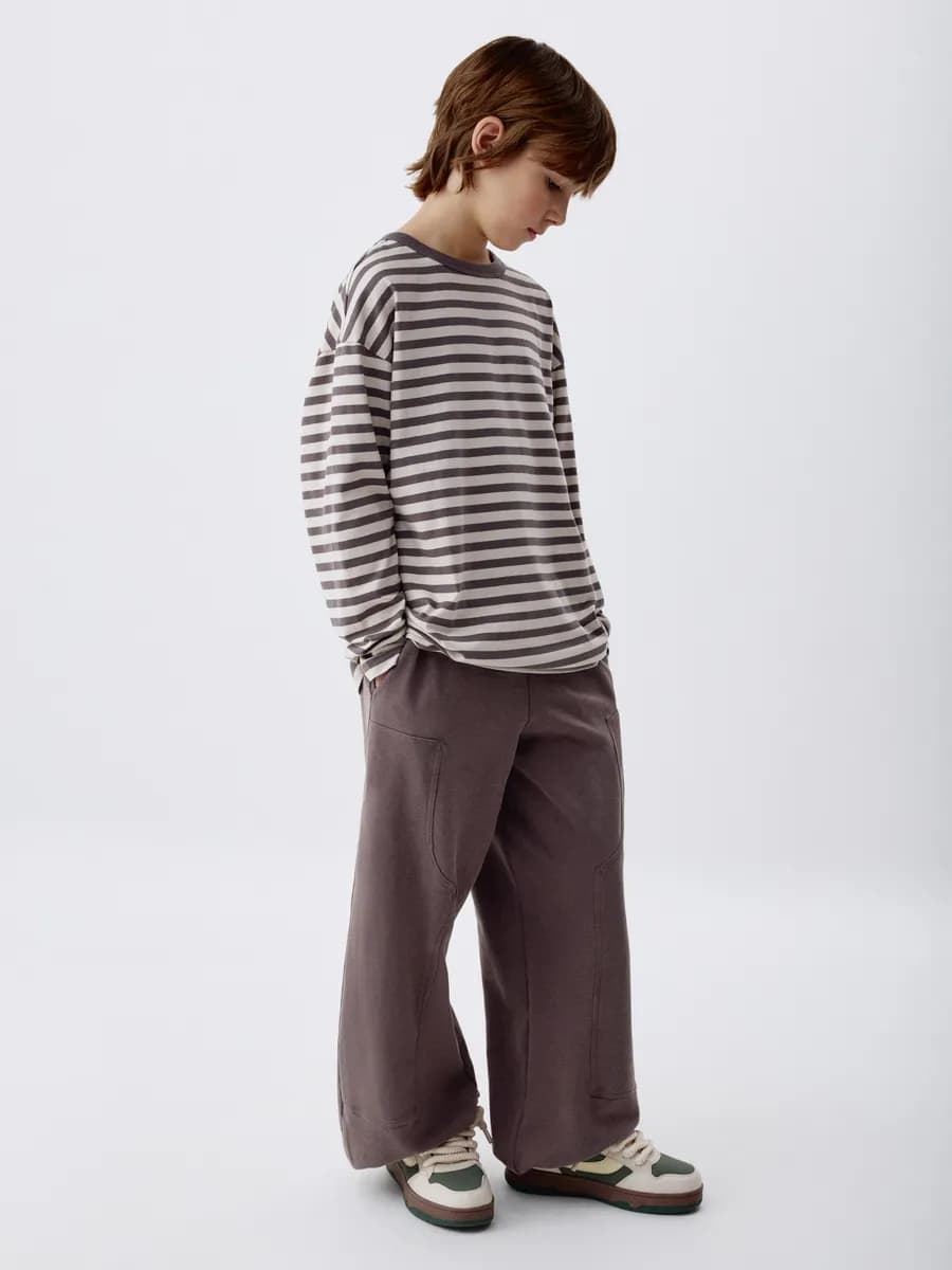 Брюки оверсайз свободные трикотажные на резинке