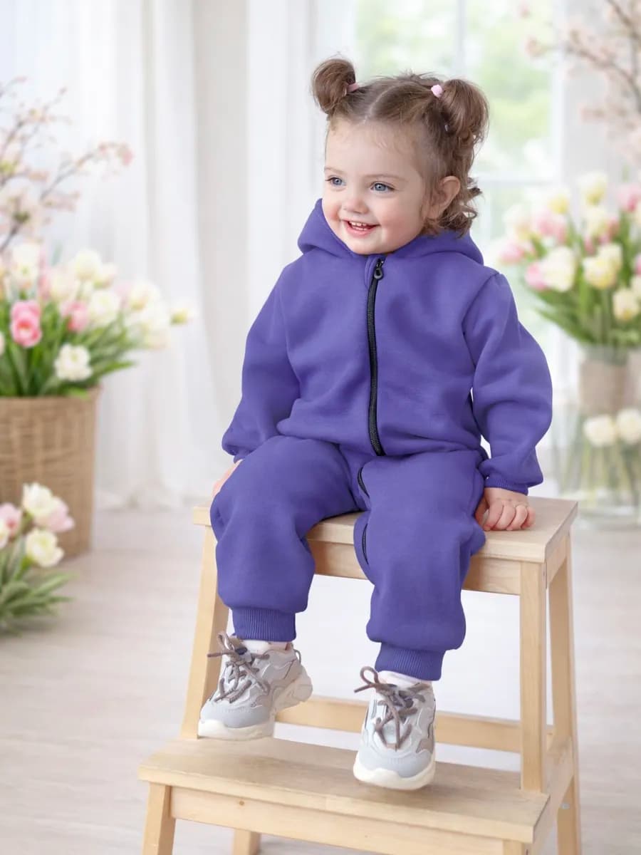 Флисовый комбинезон для малышей новорожденных утепленный