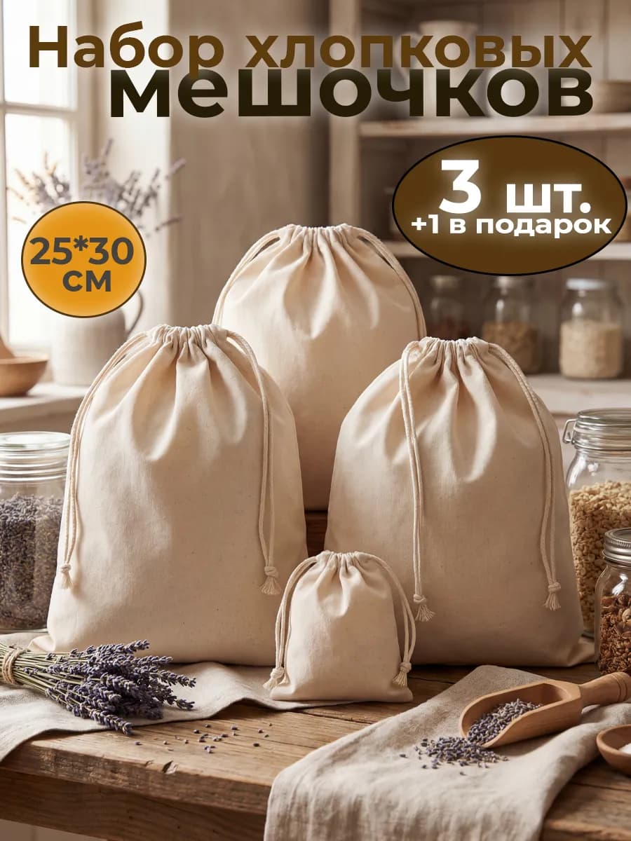 Мешочки для хранения тканевые