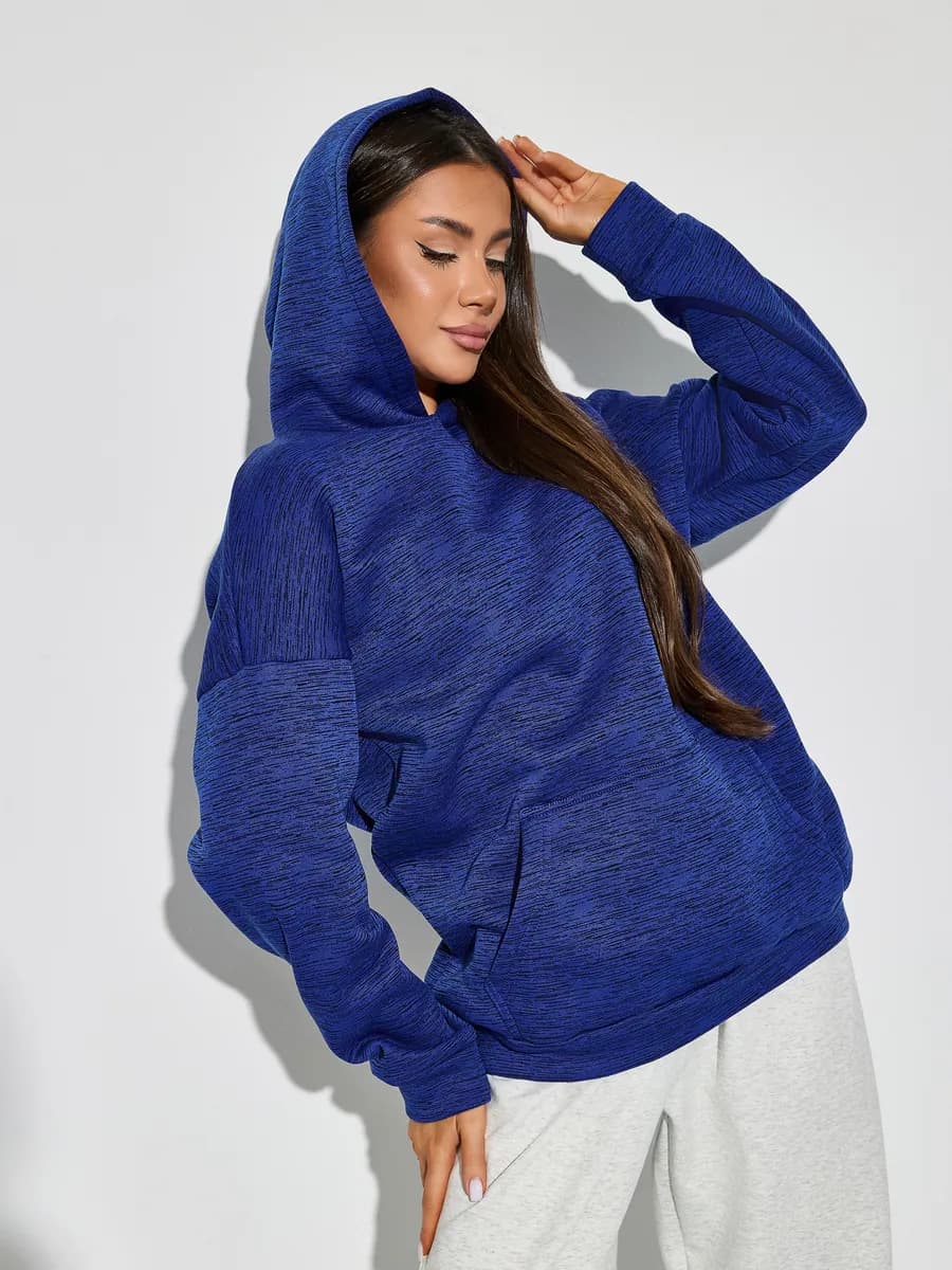 Худи оверсайз принтованная с начесом - фото 1