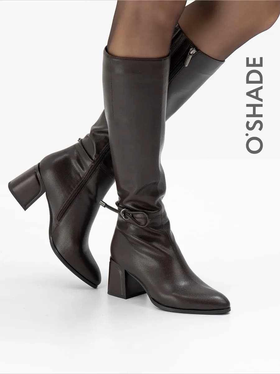 O'SHADE Сапоги женские демисезонные на каблуке
