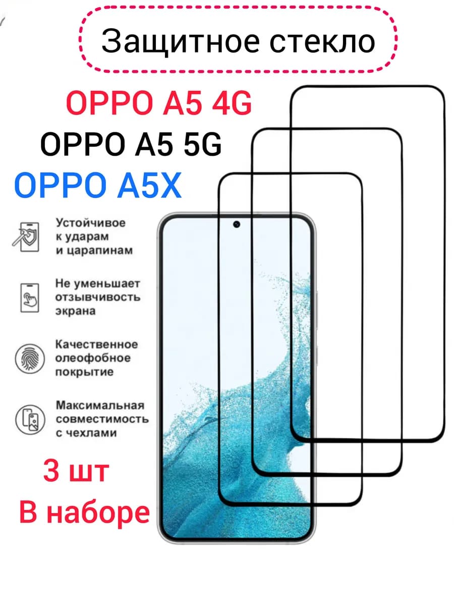 Защитное стекло Oppo A5 4G Oppo A5 5G Oppo A5X