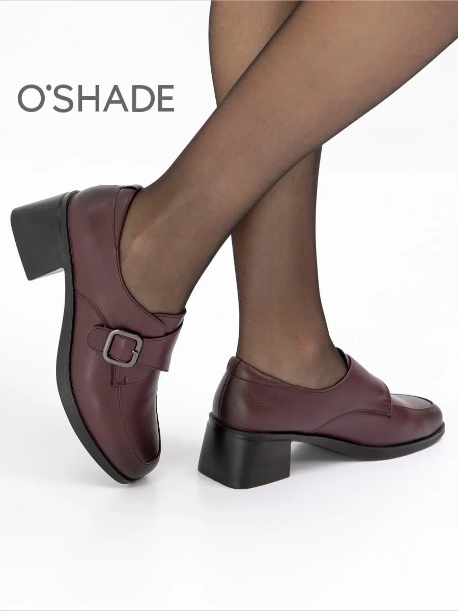 Туфли осенние женские бордовые