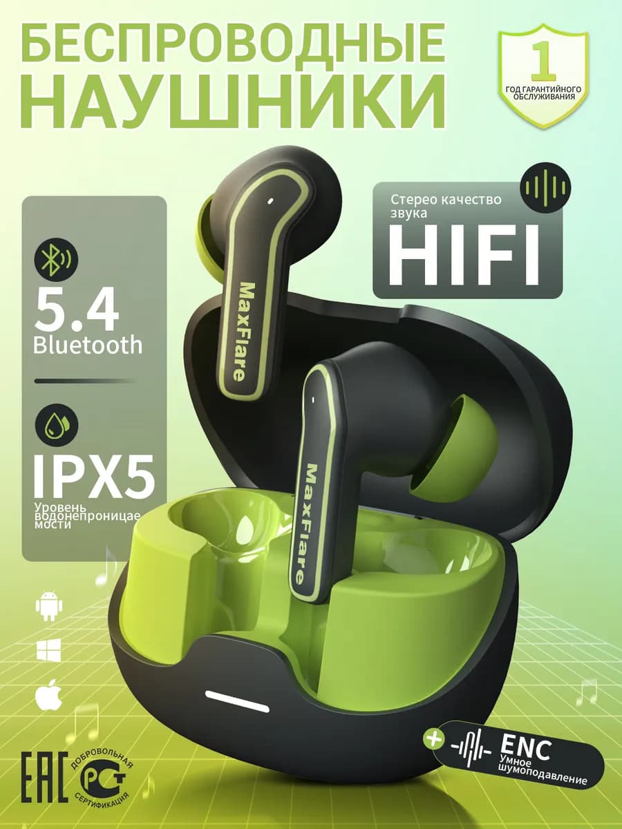 Наушники беспроводные для андроид блютуз с шумоподавлением