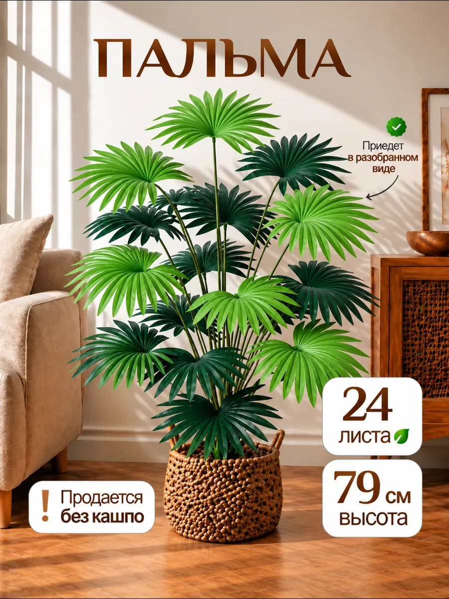 Пальма искусственная для декора и интерьера