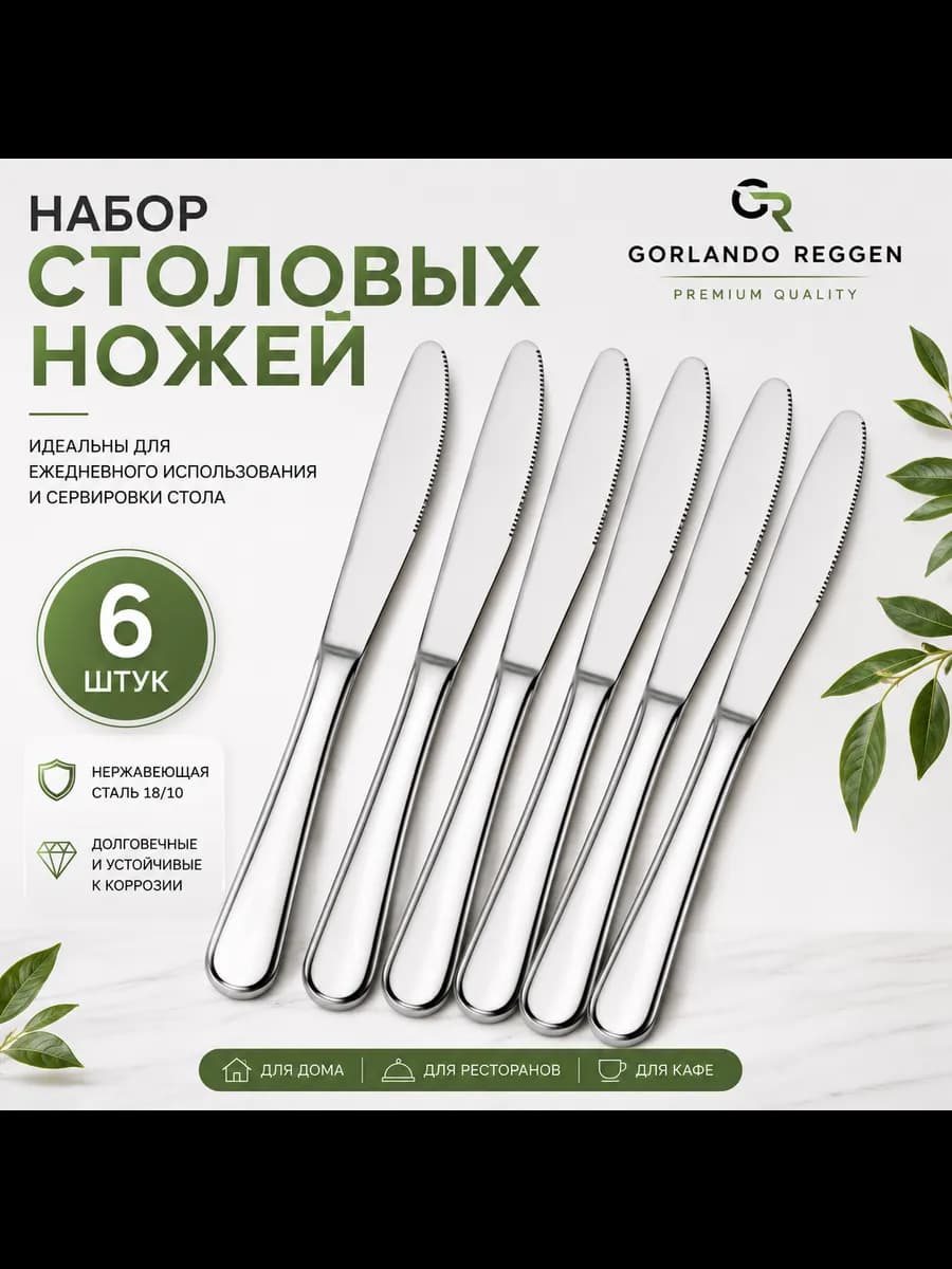 Набор столовых ножей 6 шт