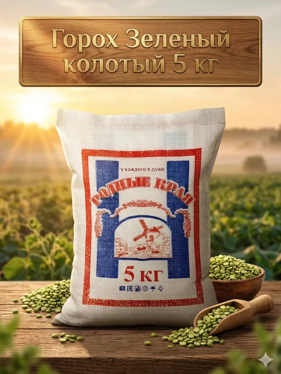 Горох Зеленый колотый 5 кг