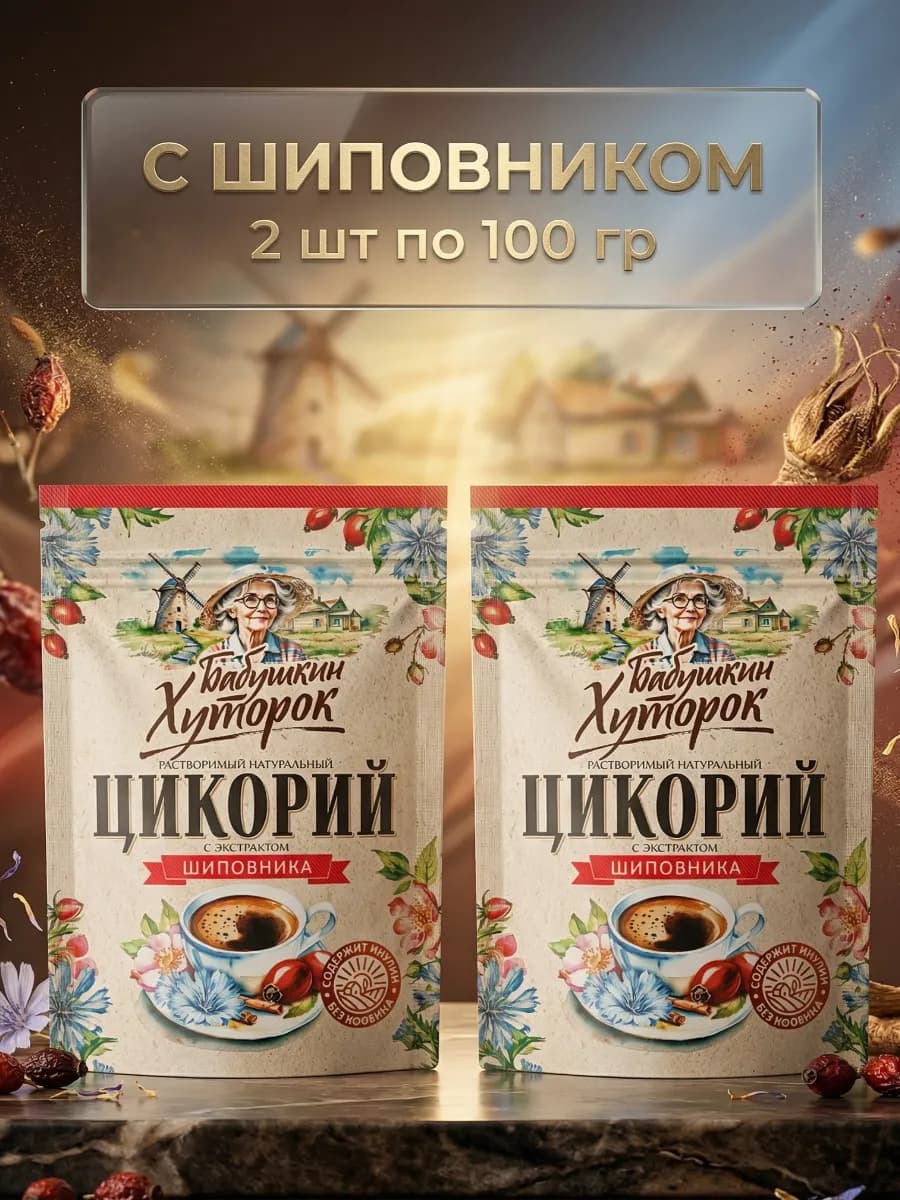 Цикорий порошкообразный Хуторок Шиповник, 2х100гр